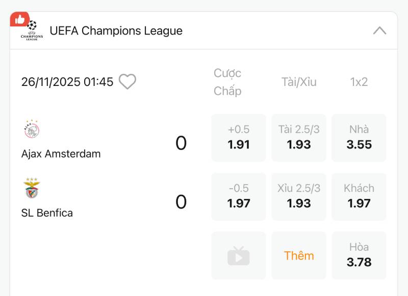 Kèo Champions League (C1) – Bí Quyết Nhận Biết Và Chơi Thông Minh 2 Các loại kèo phổ biến trong C1