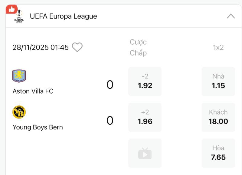 Kèo Europa League (C2) - Hướng Dẫn Cược Thông Minh 1 Kèo châu Âu và kèo chấp
