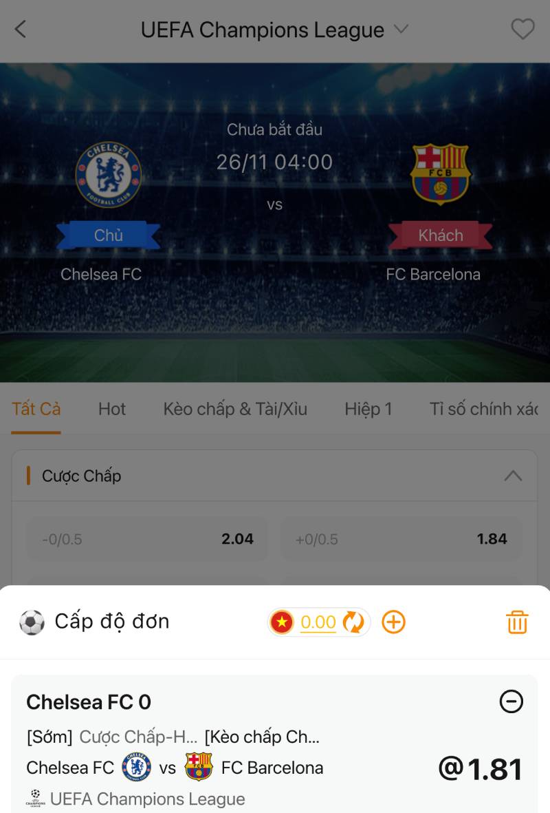 Kèo Champions League (C1) – Bí Quyết Nhận Biết Và Chơi Thông Minh 4 Mẹo cược thông minh cho kèo C1